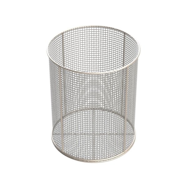 Anysizebasket Round Wire Mesh Basket: 10Dia. x 12H, 304 SS, 3/16 Rod Frame, No Handles, Mesh: 2 x .063 TMT-100RND120-N02S